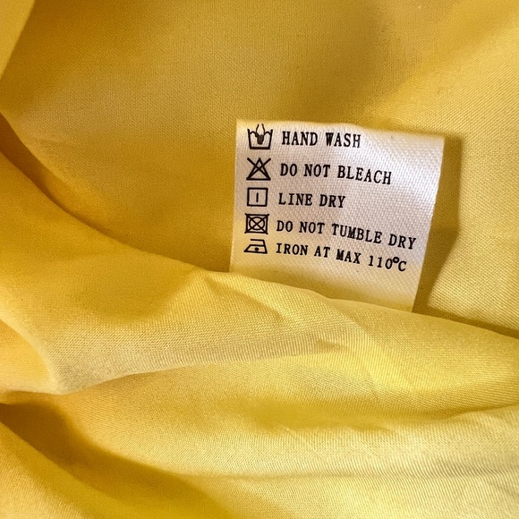 #A127 Nancy New York Yellow feminine flirty Puff Sleeve Ruffle Dress NWT  L - Picture 7 of 10